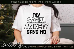 Funny Mental Health SVG Sarcastic Anxiety T-shirt Mug Design Product Image 1
