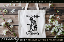 Funny Mental Health SVG Coffee &amp; Anxiety Sarcastic T-shirt Product Image 8
