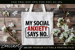 Funny Mental Health SVG Sarcastic Anxiety T-shirt Mug Design Product Image 4