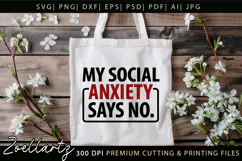 Funny Mental Health SVG Sarcastic Anxiety T-shirt Mug Design Product Image 4