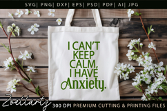 Funny Mental Health SVG Sarcastic Anxiety T-shirt Mug Design Product Image 5