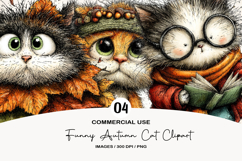 funny autumn cat Clipart Product Image 1
