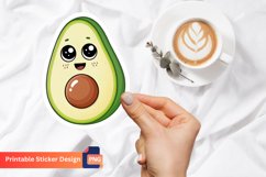 Funny Avocado Sticker, Kawaii Avocado Sticker Product Image 1