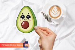 Funny Avocado Sticker, Kawaii Avocado Sticker Product Image 1