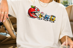 Funny Back to School PNG, Monster Apple Sublimation Product Image 2