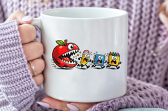 Funny Back to School PNG, Monster Apple Sublimation Product Image 5