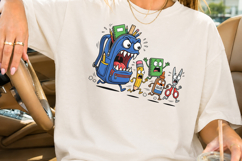 Funny Back to School PNG, Monster Backpack Sublimation Product Image 2