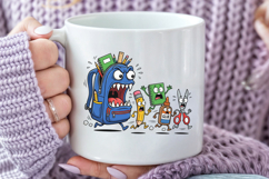 Funny Back to School PNG, Monster Backpack Sublimation Product Image 5