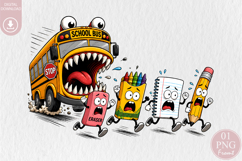 Funny Back to School PNG, Monster School Bus Sublimation Product Image 1