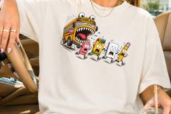 Funny Back to School PNG, Monster School Bus Sublimation Product Image 2