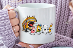 Funny Back to School PNG, Monster School Bus Sublimation Product Image 5