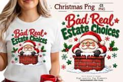 Funny Bad Real Estate Choices Santa Christmas PNG Design Product Image 1