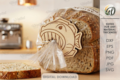 Funny Bag Clip Laser Cut. Food Clip. Fish SVG Product Image 1