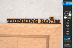 Bathroom Door Corner Laser Cut |Office Wall Sign| Funny SVG Product Image 1