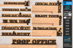 Bathroom Door Corner Laser Cut Bundle|Office Funny Wall Sign Product Image 1