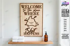 Funny Bathroom Wall Art Laser Cut | Sarcastic Toilet Sign Product Image 1