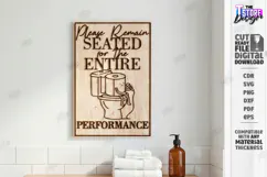 Funny Bathroom Wall Art Laser Cut | Sarcastic Toilet Sign Product Image 1