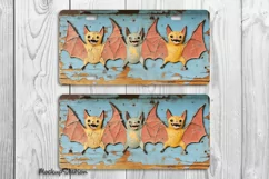 Shabby Bat License Plate PNG | Halloween Car Plate Design Product Image 2