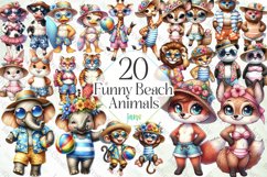 Funny Beach Animals Sublimation Clipart Product Image 1