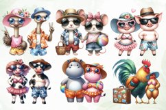 Funny Beach Animals Sublimation Clipart Product Image 5