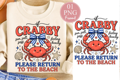 Funny Beach Quotes PNG, Coquette Crab Sublimation Product Image 1