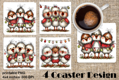 Happy Easter Square Coaster Sublimation. Funny owl Product Image 1