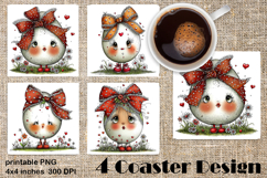 Happy Easter Square Coaster Sublimation. Funny egg Product Image 1