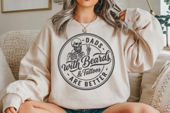 Dads With Beards And Tattoos Are Better SVG, Funny Bearded D Product Image 4