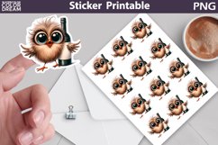 Funny Bird Sticker | Wine Sticker Product Image 1
