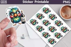 Funny Bird Sticker | Wine Sticker Product Image 1
