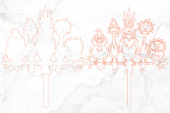Funny Birds Garden Stake Laser Cut SVG Product Image 2
