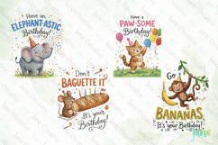 Funny Birthday Animals PNG Product Image 1