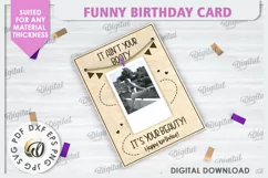 Funny Birthday Card Laser Cut Design. Money Gift Holder SVG Product Image 1