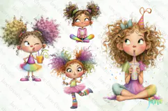 Funny Birthday Party Girl Clipart Product Image 1