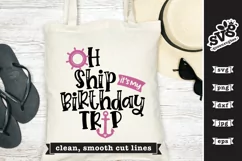 Birthday cruise svg design shown on a white tote bag