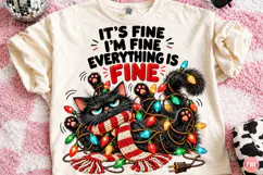 Funny Black Cat Christmas Lights Png Product Image 1