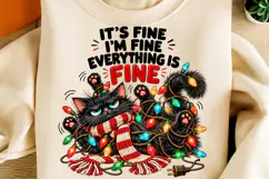 Funny Black Cat Christmas Lights Png Product Image 2