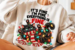Funny Black Cat Christmas Lights Png Product Image 3