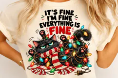 Funny Black Cat Christmas Lights Png Product Image 4