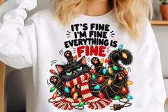 Funny Black Cat Christmas Lights Png Product Image 5