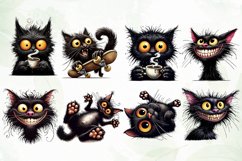 Funny Black Cats Sublimation Clipart Product Image 3