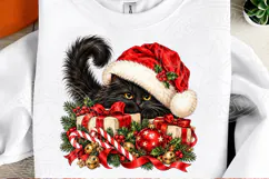 Funny Black Christmas Cats PNG Product Image 2