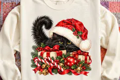Funny Black Christmas Cats PNG Product Image 4