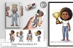 Funny Black Excellence Digital Paper Product Image 1