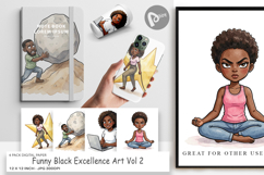Funny Black Excellence Digital Paper Product Image 1