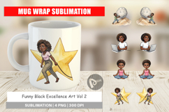 Funny Black Excellence Mug Wrap Product Image 1