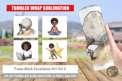 Funny Black Excellence Tumbler Product Image 1