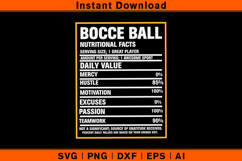 Bocce Ball Nutrition Facts SVG PNG DXF EPS AI | Funny File Product Image 1
