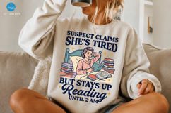Funny Book Lover PNG Reading Girl Design Product Image 1