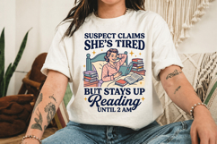Funny Book Lover PNG Reading Girl Design Product Image 3